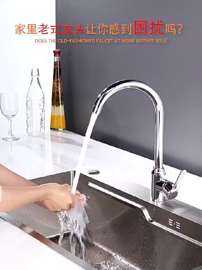 Multifunctional Kitchen Sink Waterfall Faucet, Pressurized Shower, Bubbler, Tap Extender & Adapter